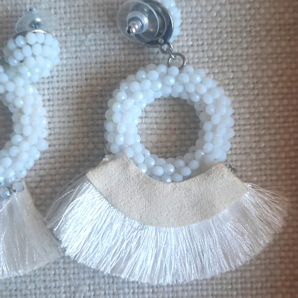 NWNT White Tassel Earrings - Picture 5 of 5